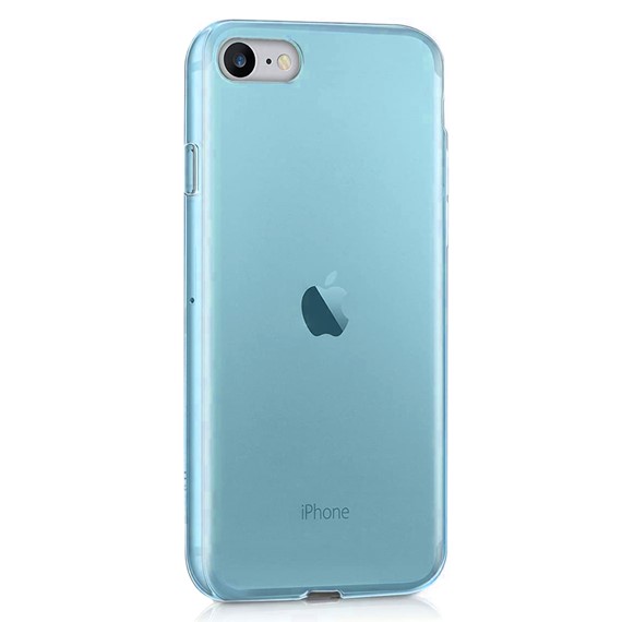 CaseUp Apple iPhone SE 2022 Kılıf Şeffaf Silikon Mavi 2